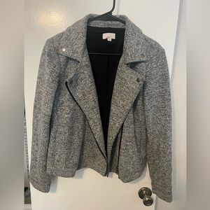 Loft Grey Wool Blend Moto Jacket - Size Medium
